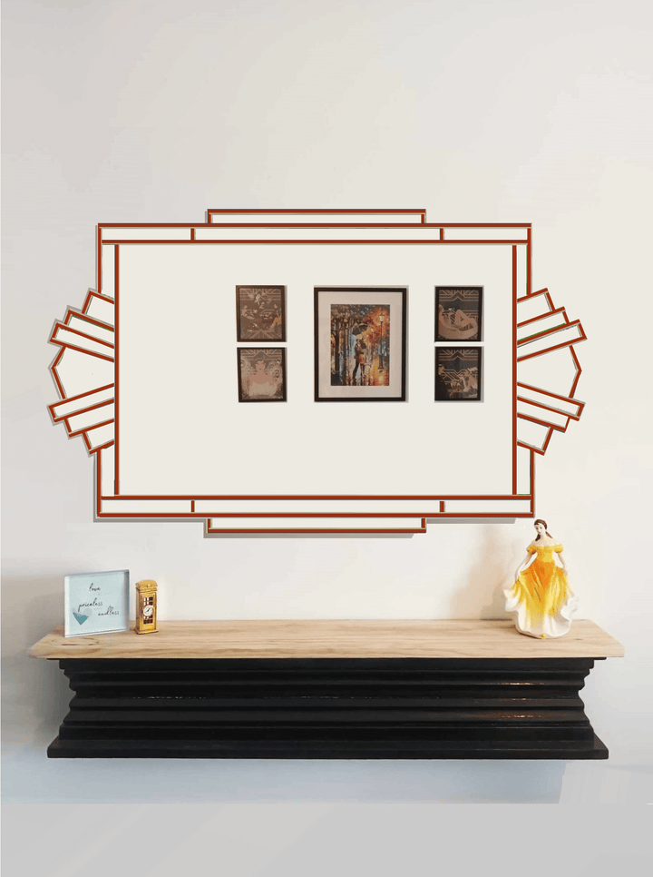 Fantasy Art Deco Mirror Finished in Copper
