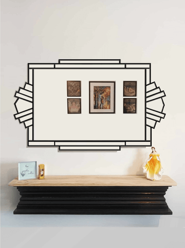 Fantasy Art Deco Mirror Finished in Black