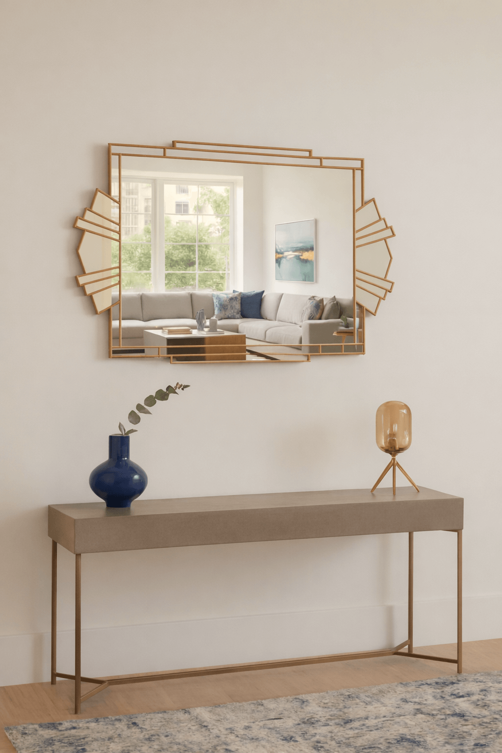 Fantasy Art Deco Mirror in Gold