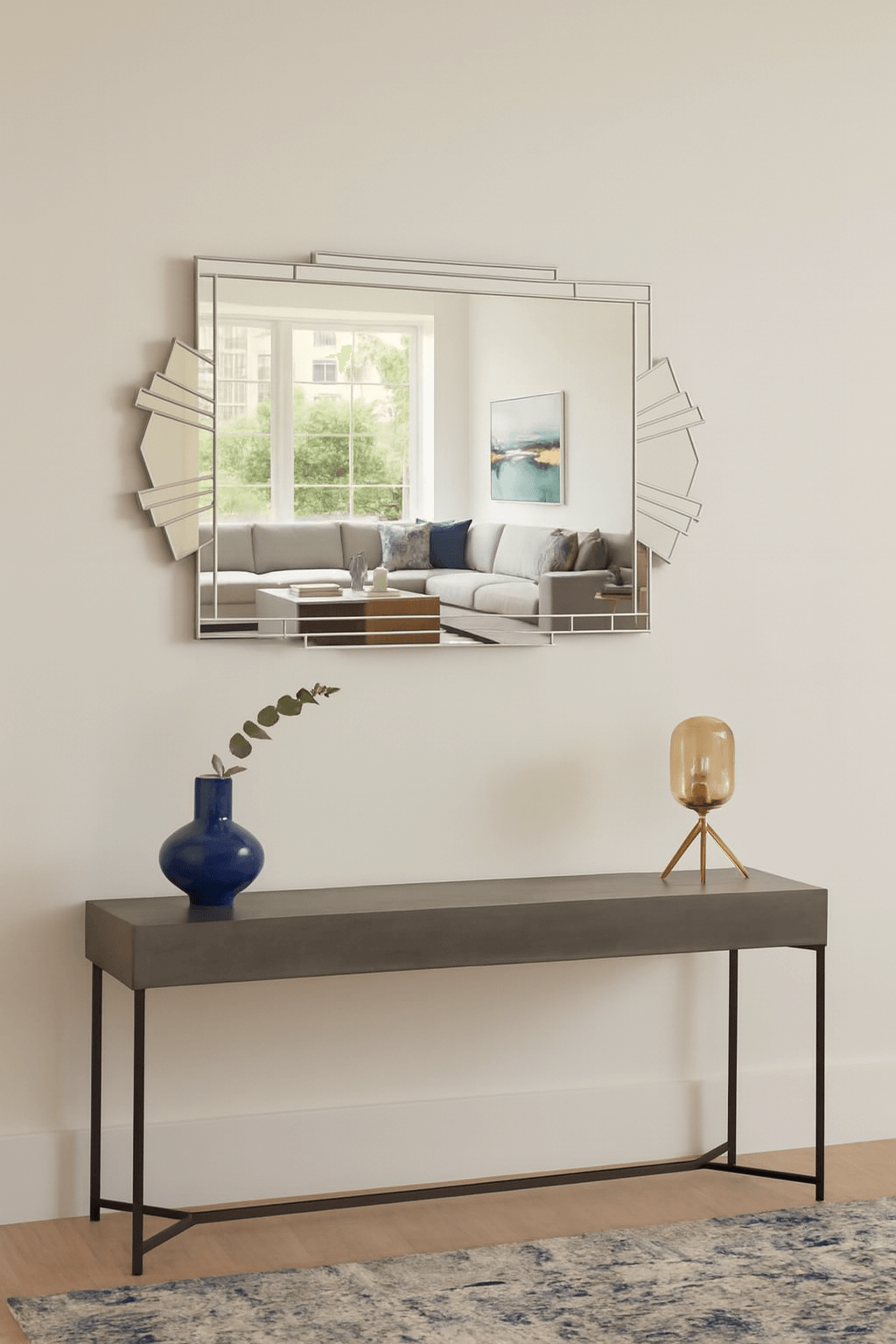 Fantasy Art Deco Mirror in Silver
