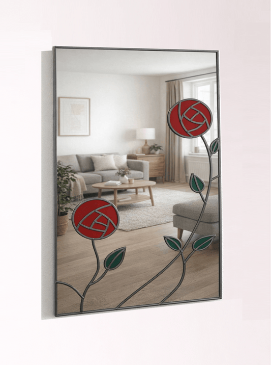 Stained Glass Mackintosh Style Mirror