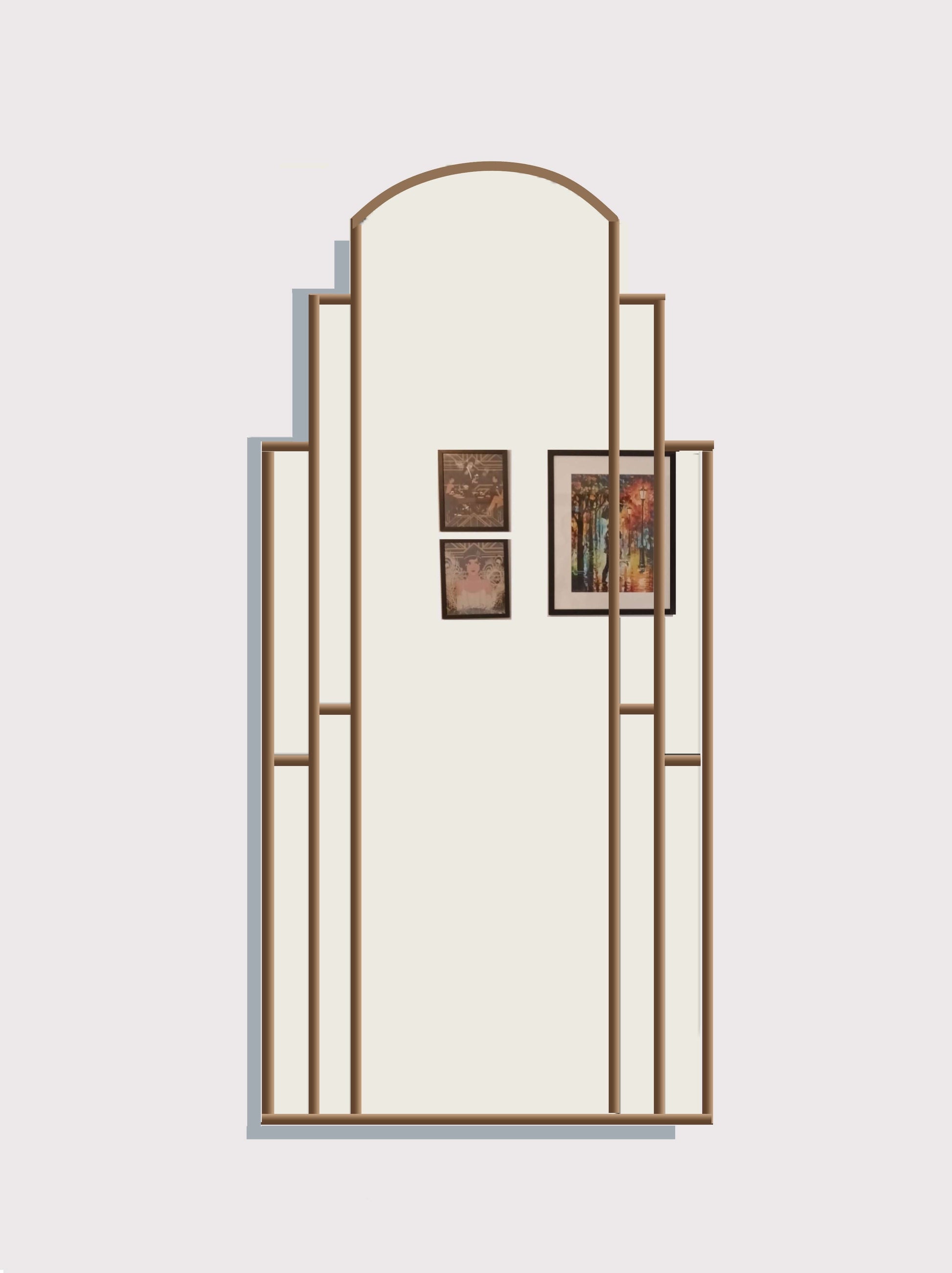 Revival Full Length Art Deco Wall Mirror