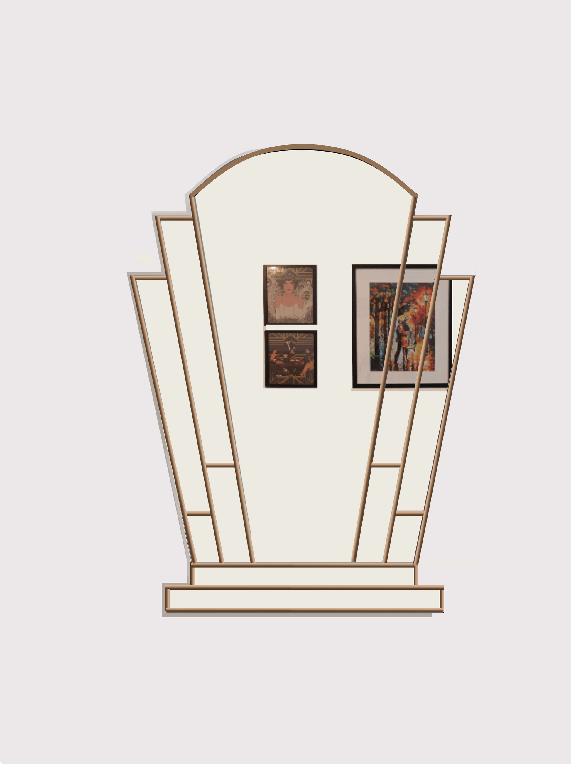 Desire Art Deco Wall Mirror in Gold