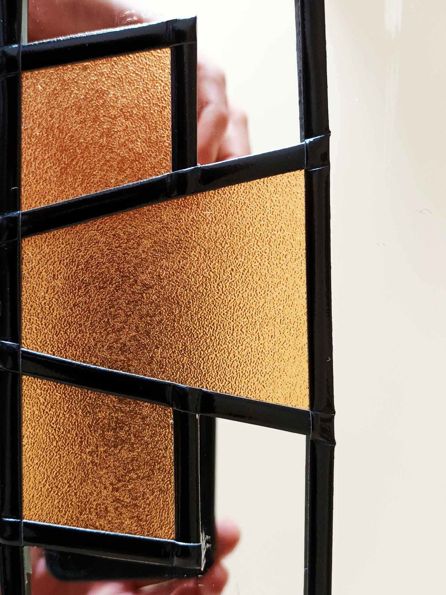 Gold Frosting Stain Glass on Art Deco Mirror