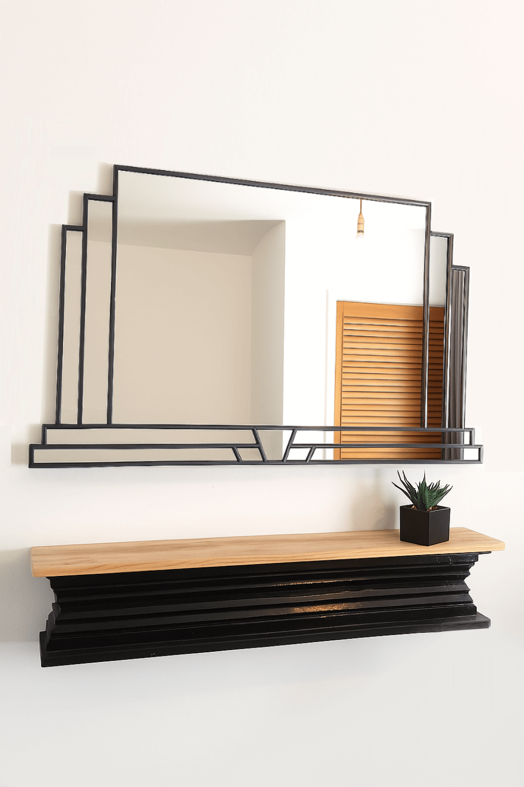 Heritage Overmantle Art Deco Wall Mirror in Antique
