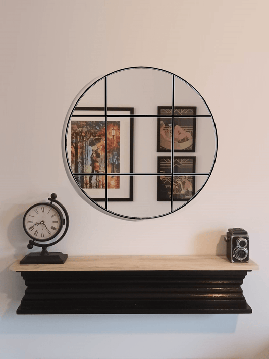 industrial round circle wall mirror