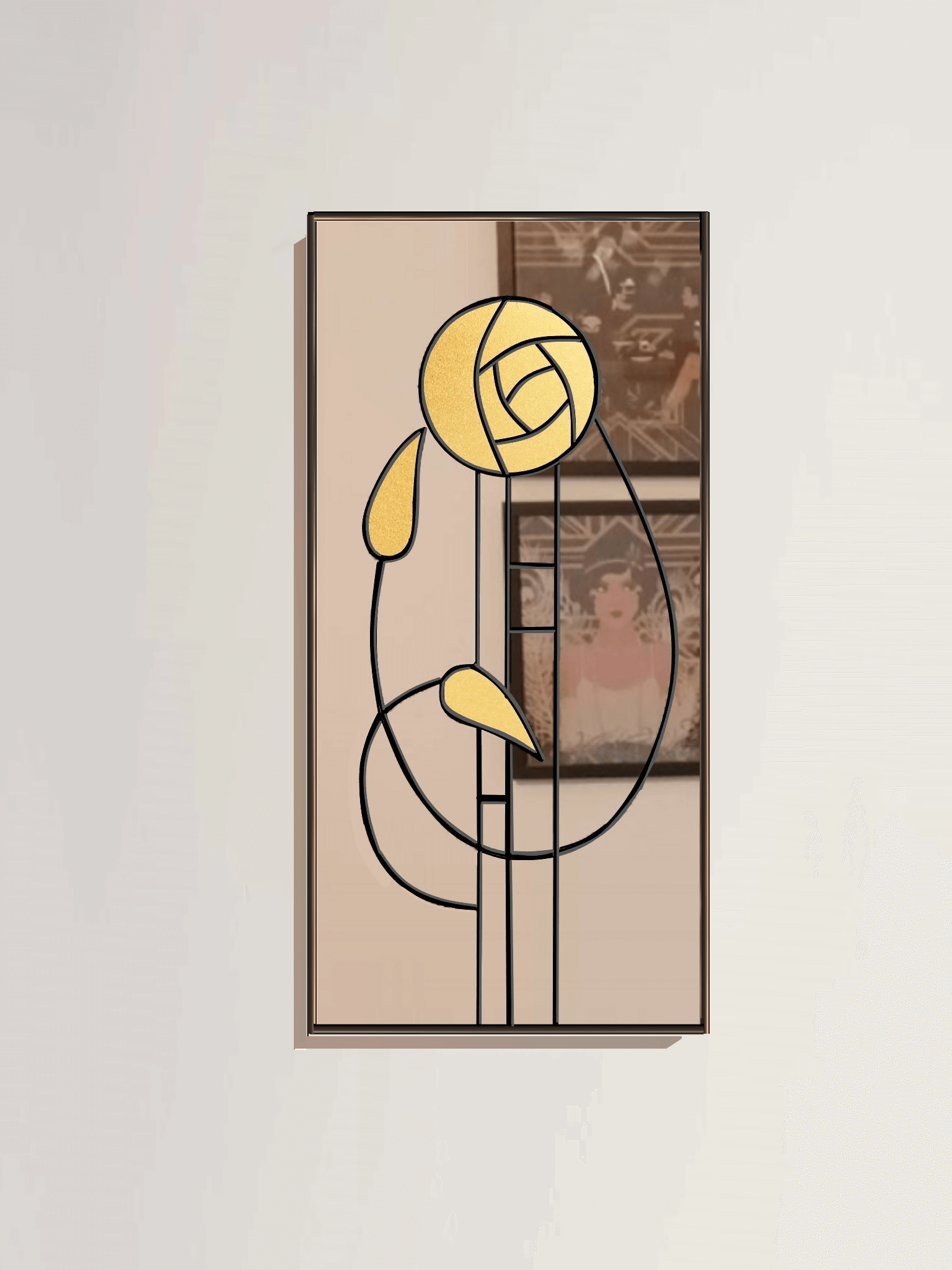 Mackintosh Inspired Leaded Art Deco Mirror