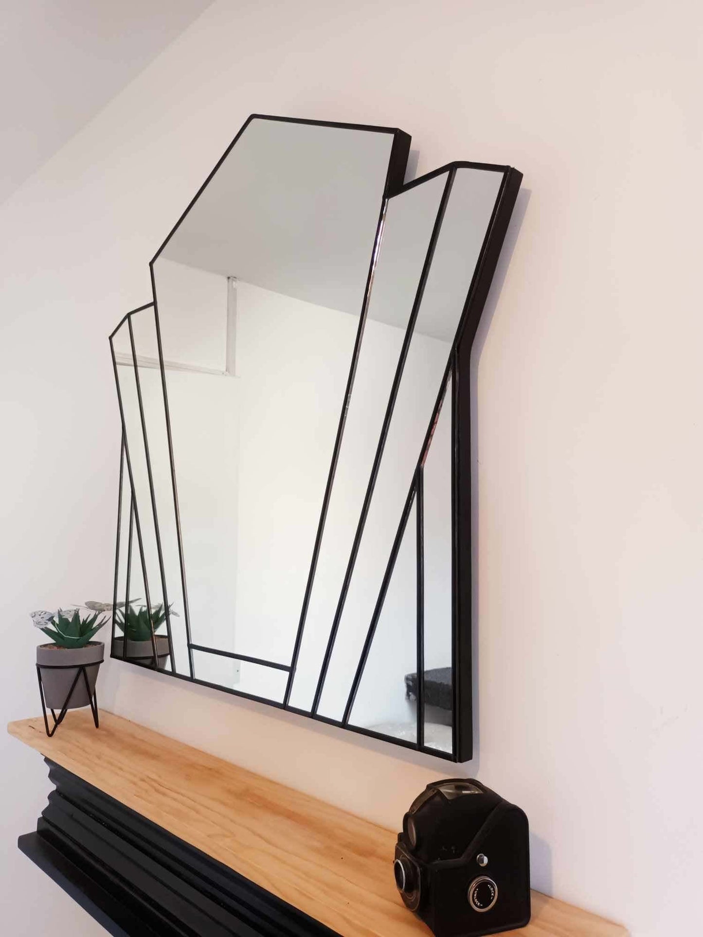 Black Art Deco Wall Mirror