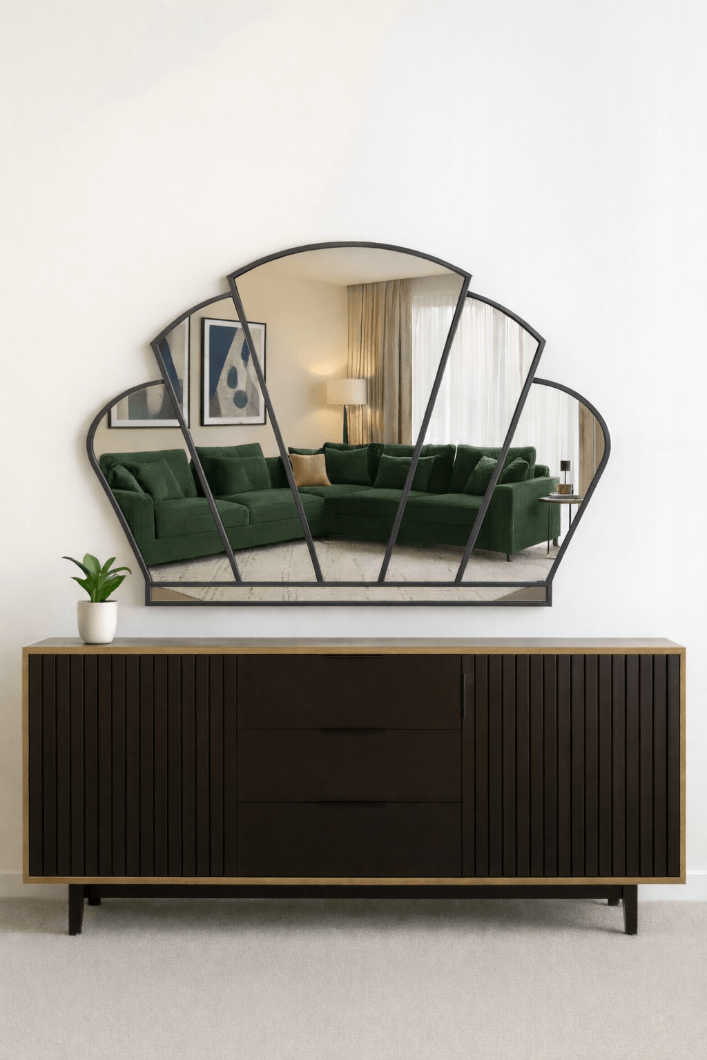 Mayflower Art Deco Wall Mirror in Antique
