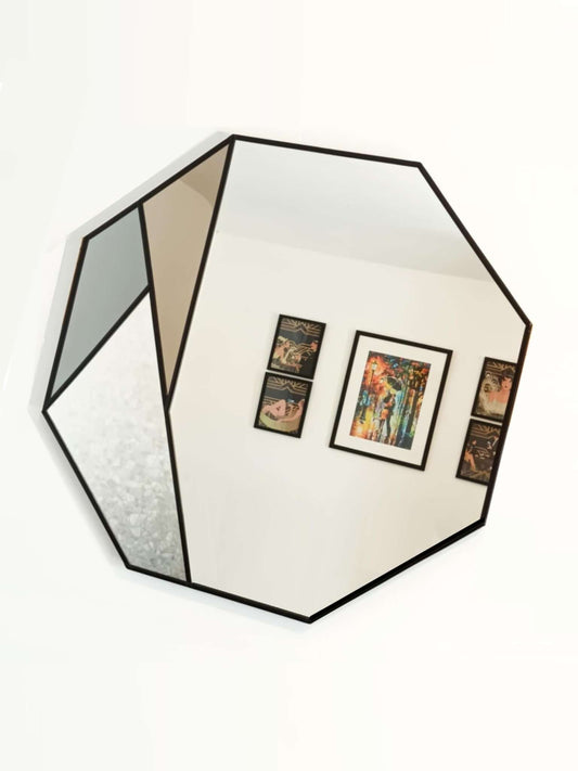 Black Round Wall Mirror
