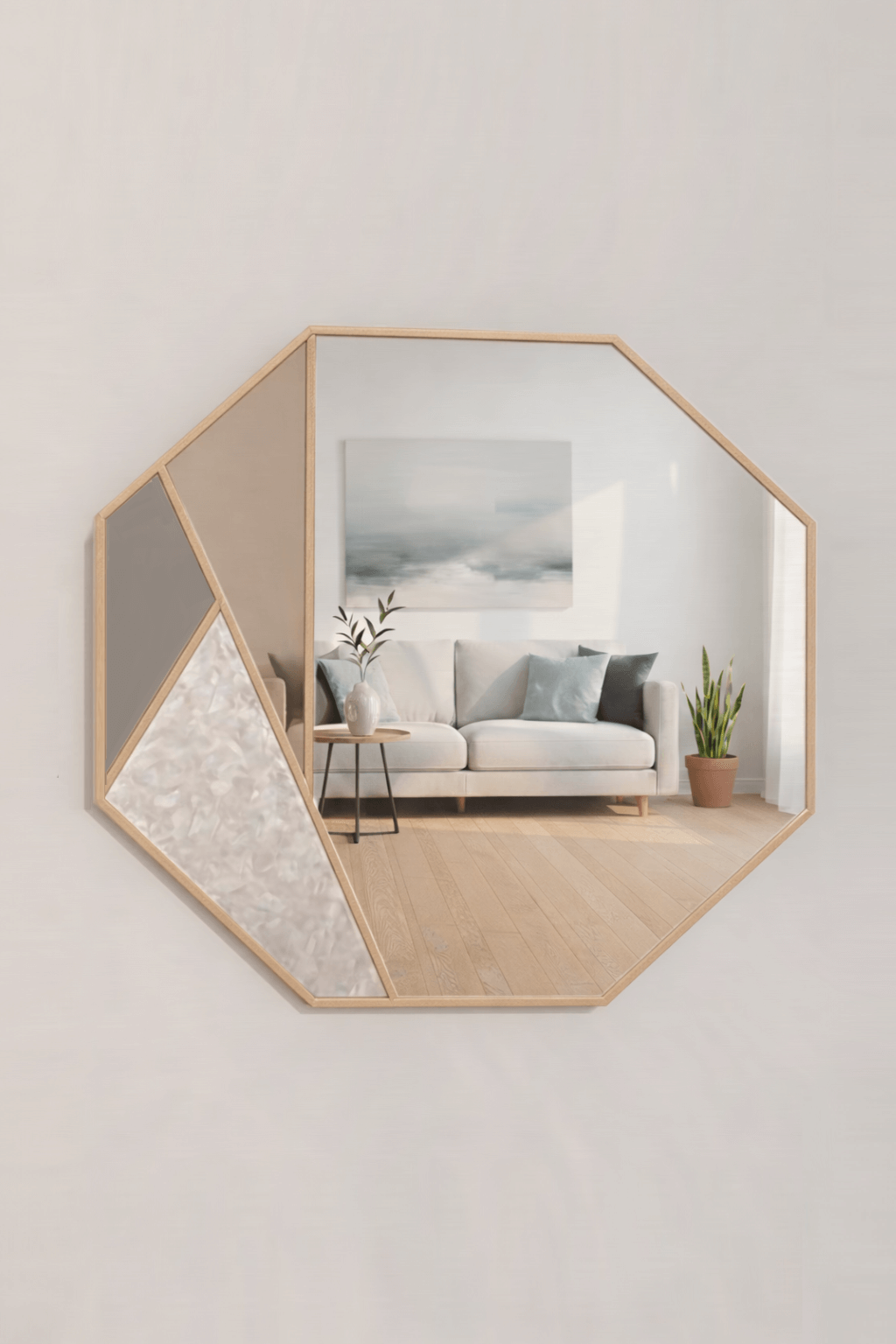 Octagon Wall Mirror in Gold