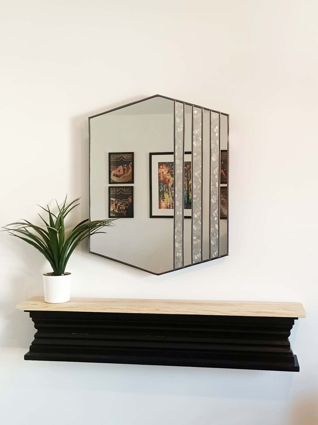 Stain glass art deco mirror