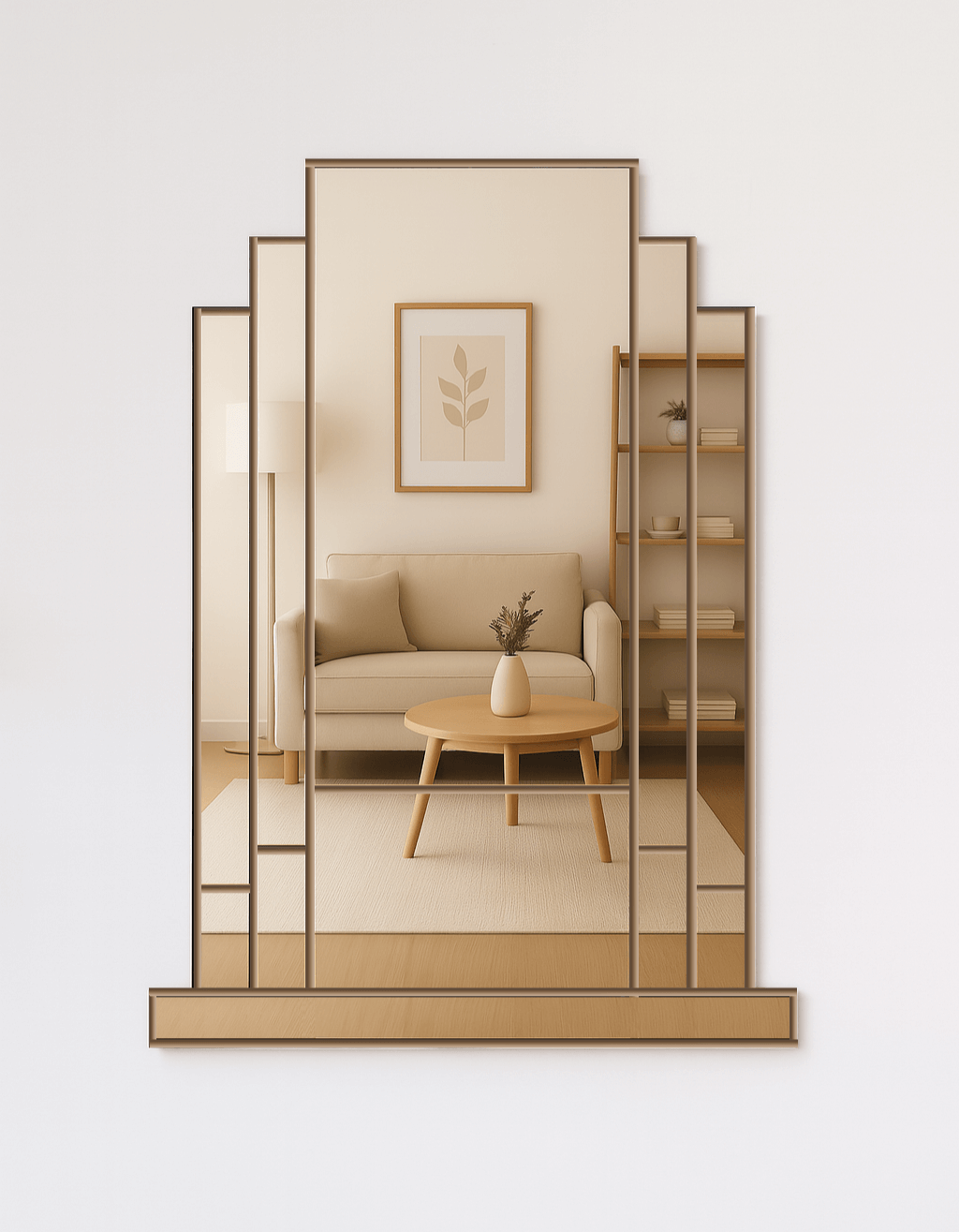 Omega Art Deco Wall Mirror in Gold