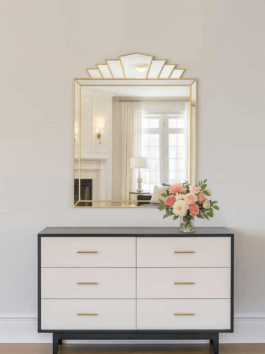 Brass Art Deco Wall Mirror
