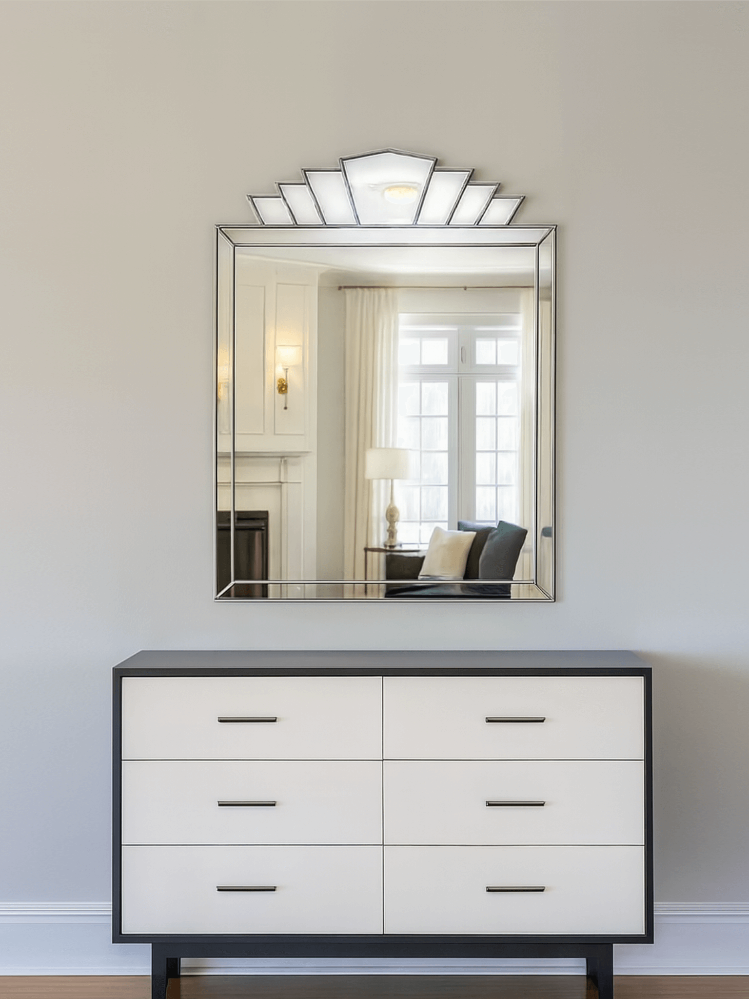Silver Art Deco Wall Mirror