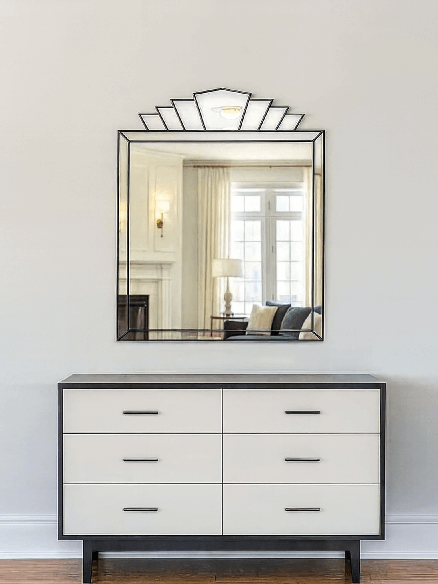 Black Art Deco Wall Mirror