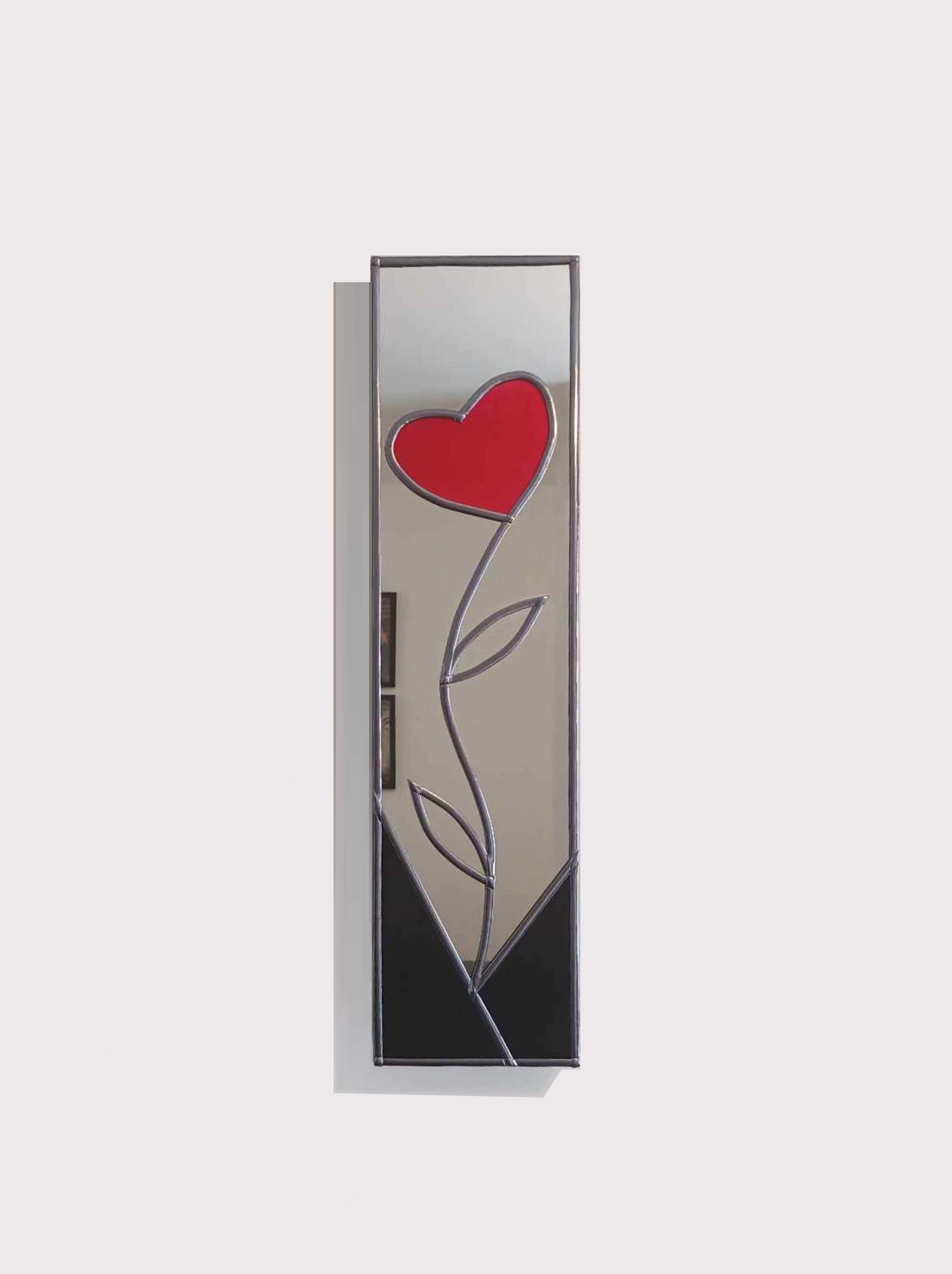 Rennie Mackintosh Stain Glass Love Heart Wall Mirror