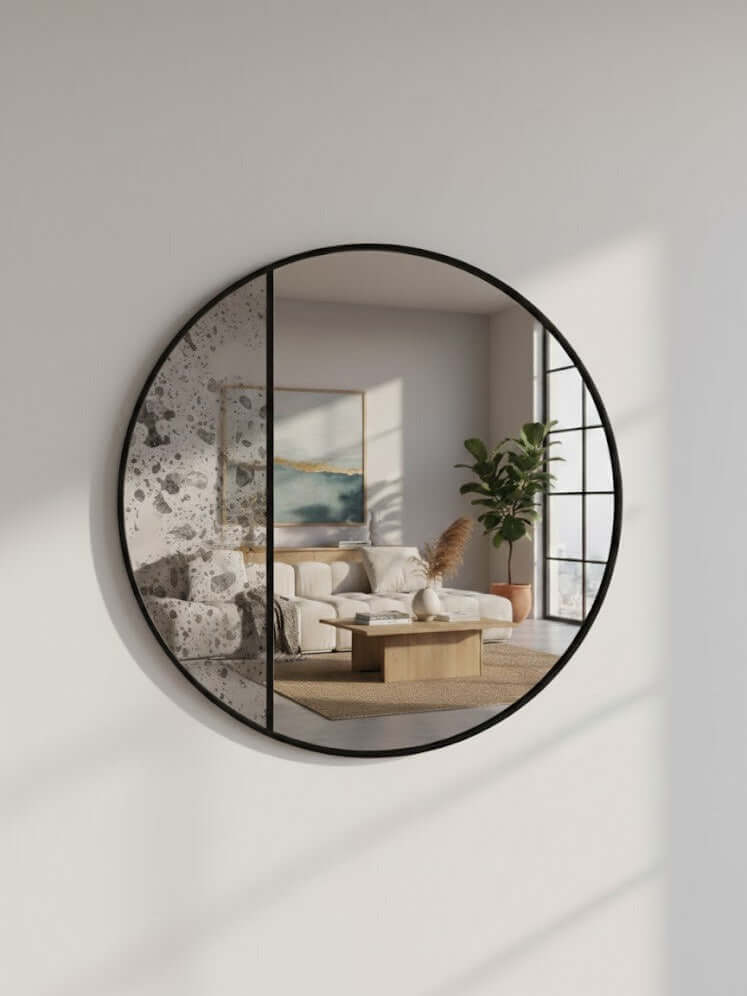 Round Wall Mirror in Black