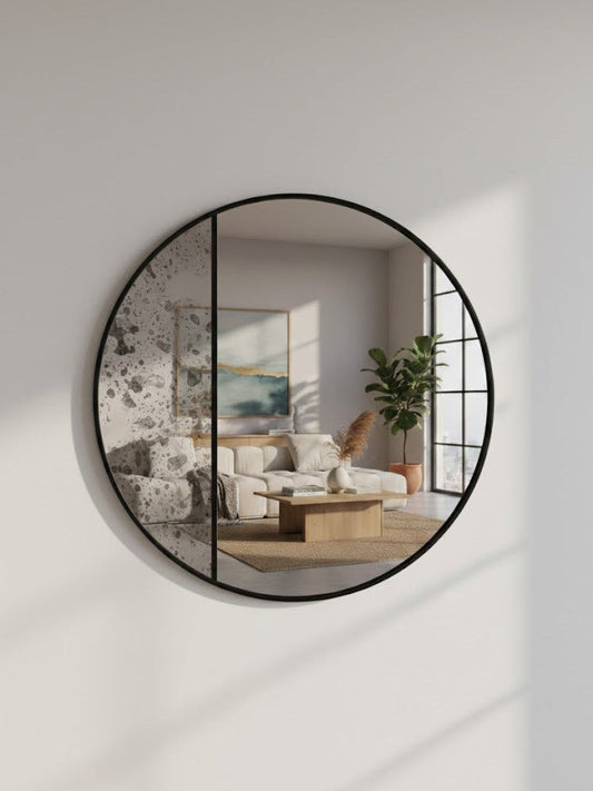 Round Wall Mirror in Black 