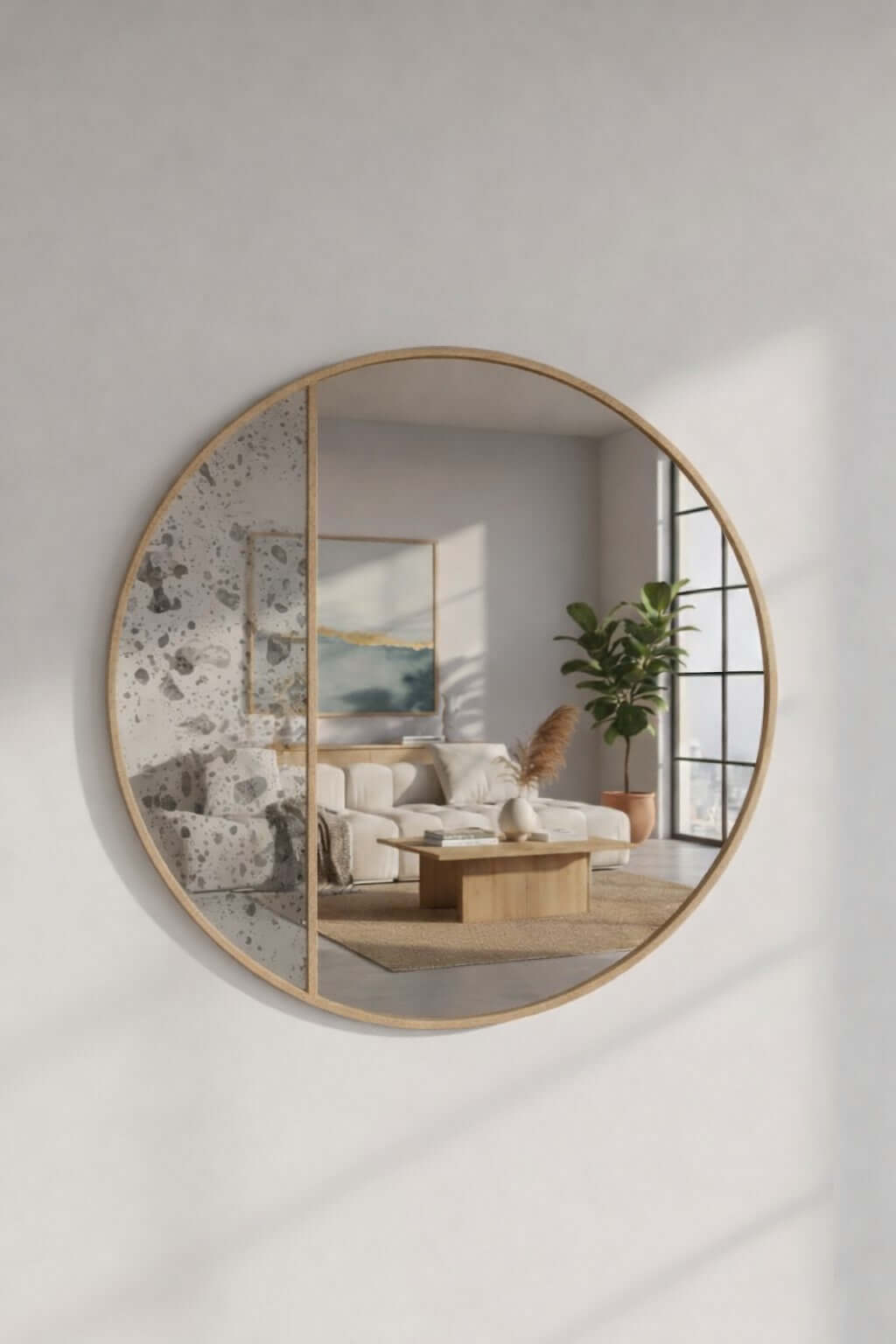 Round Wall Mirror in Gold