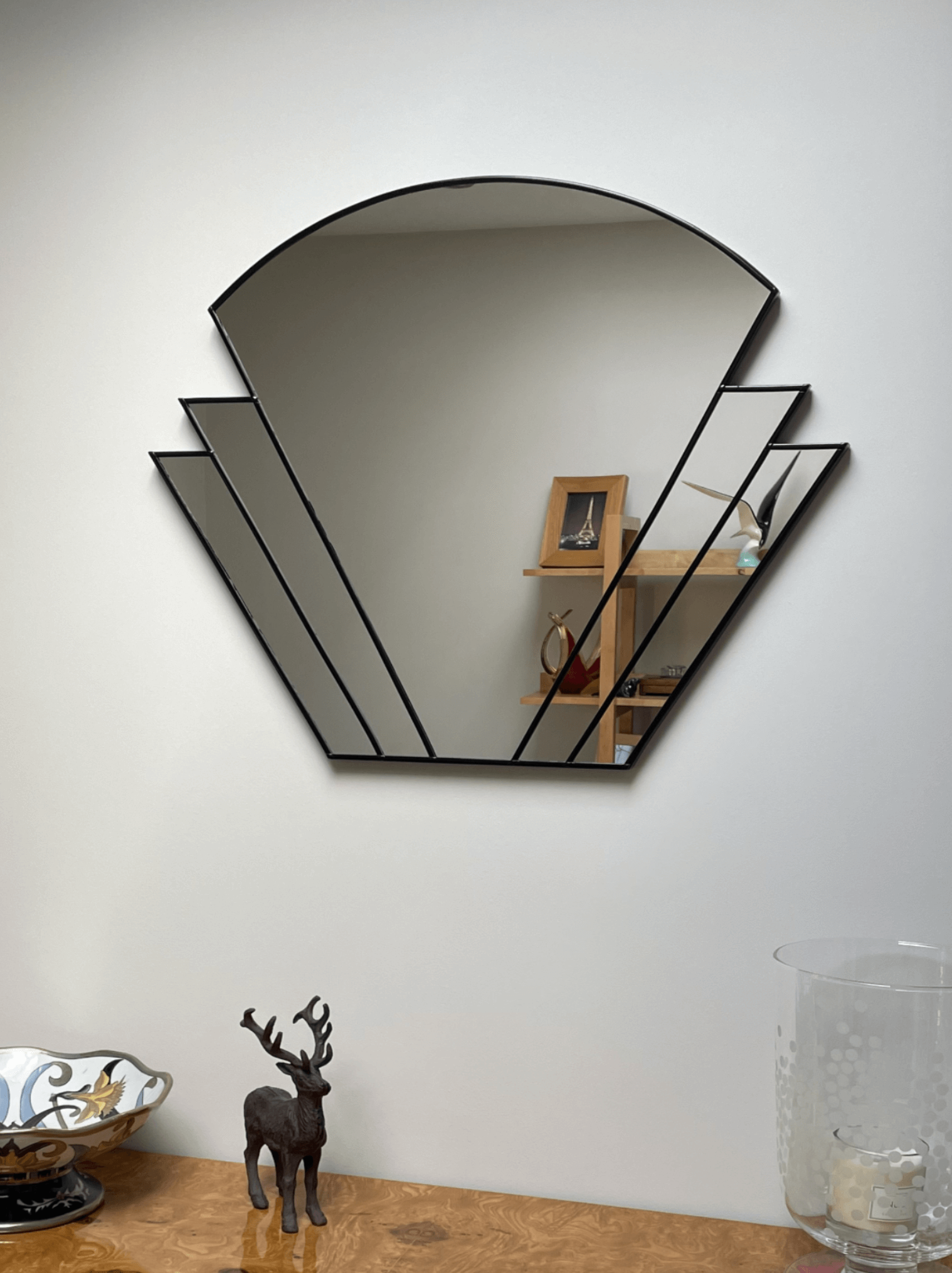 Scorpuis Handcrafted Original Luxury Black Art Deco Wall Mirror