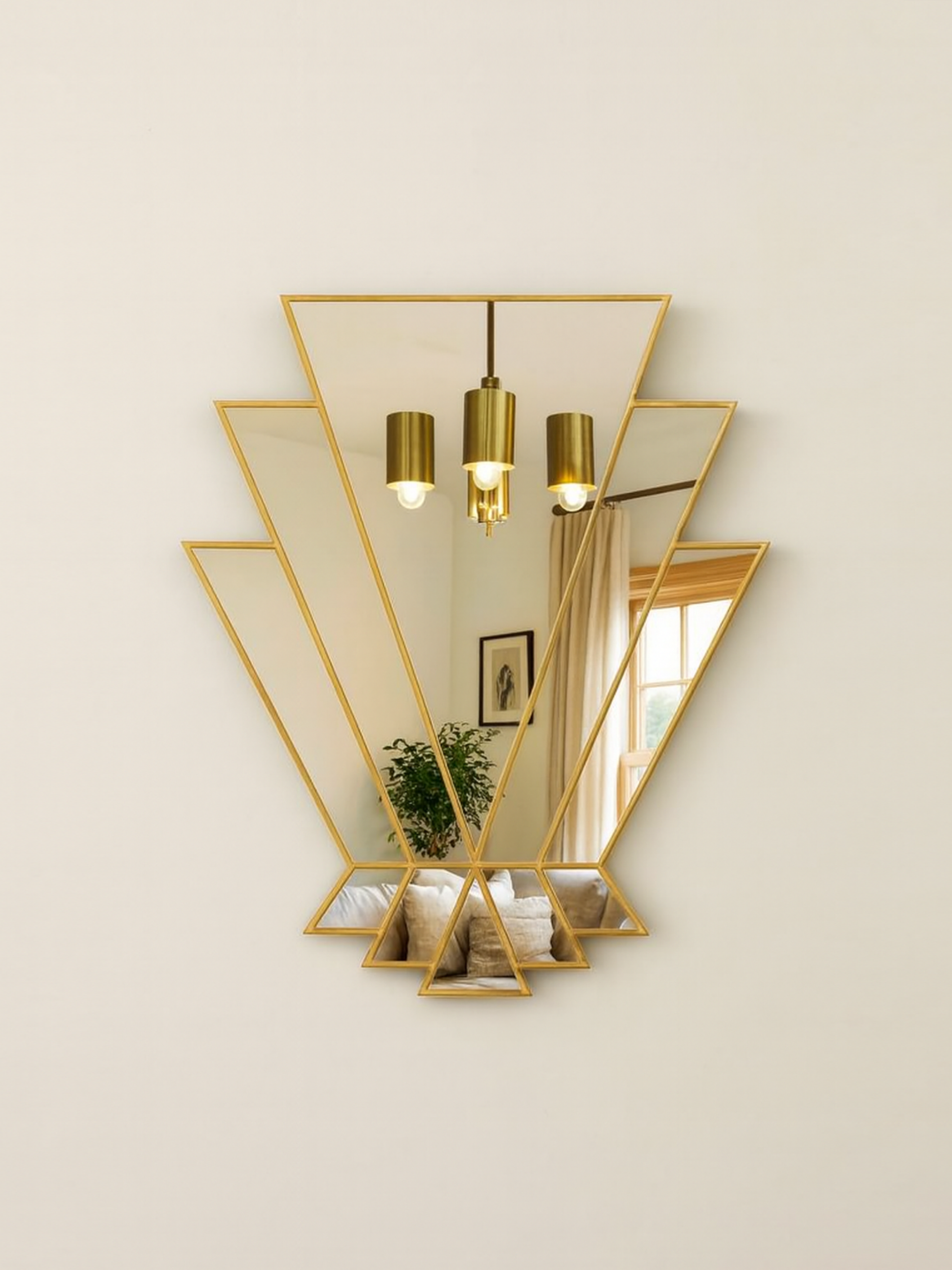 Art Deco Mirror on Brass
