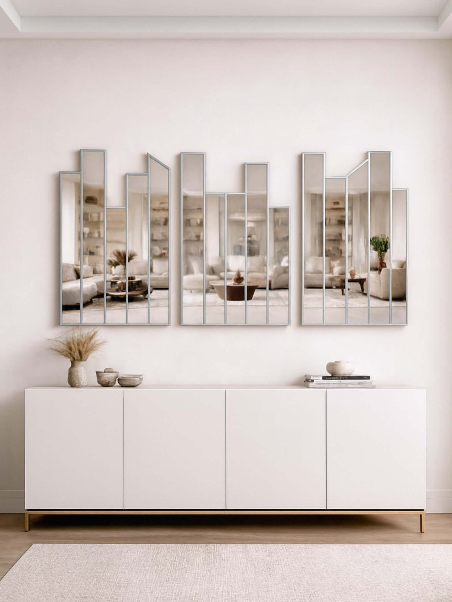 Skyline Wall Mirror in Silver