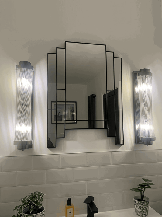 Extra Large Handcrafted Art Deco Wall Mirror The Alpha Exclusive Mirror to JPC Mirrors