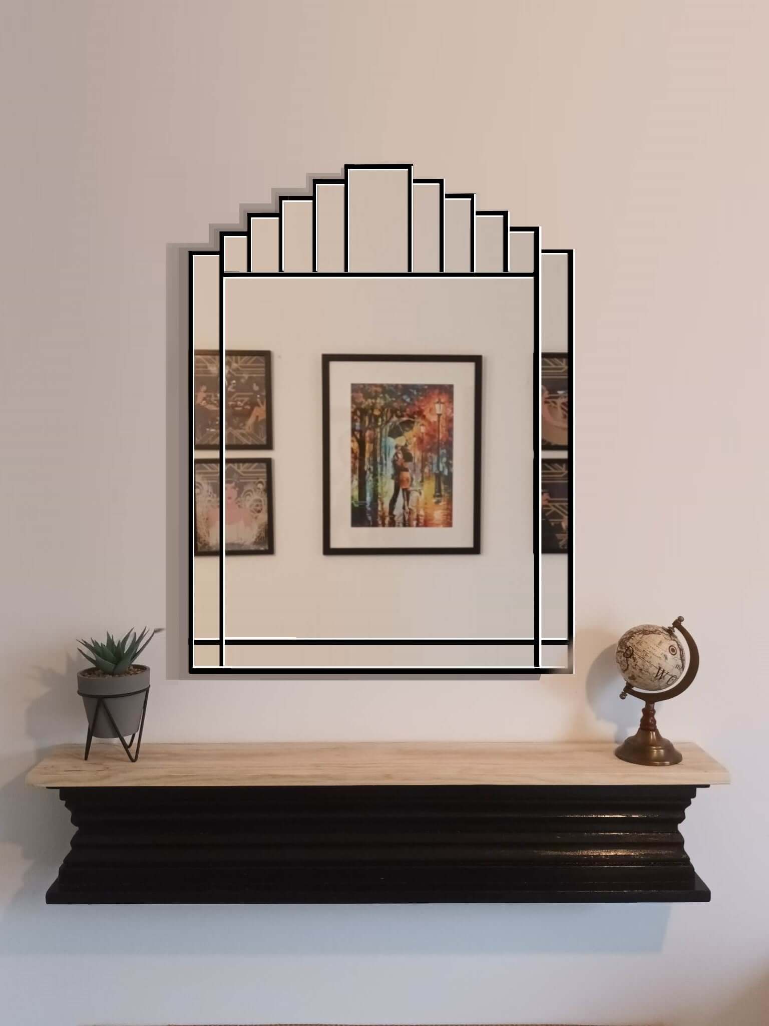 Large Art Deco 1930's Style Wall Mirror