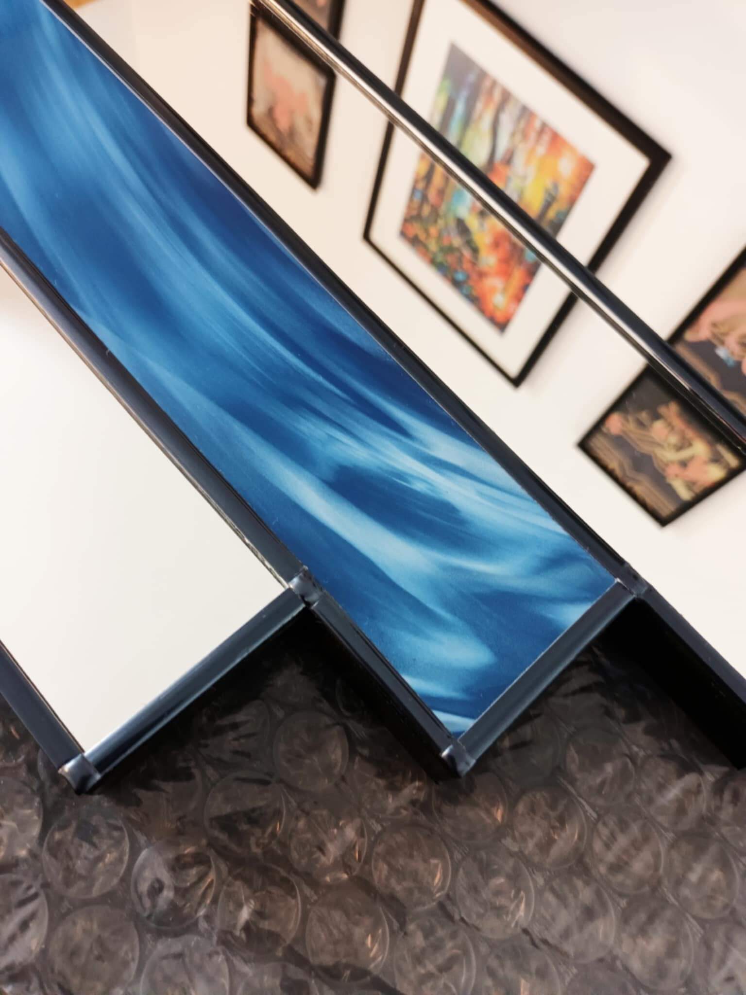 Blue Stained Glass Mirror
