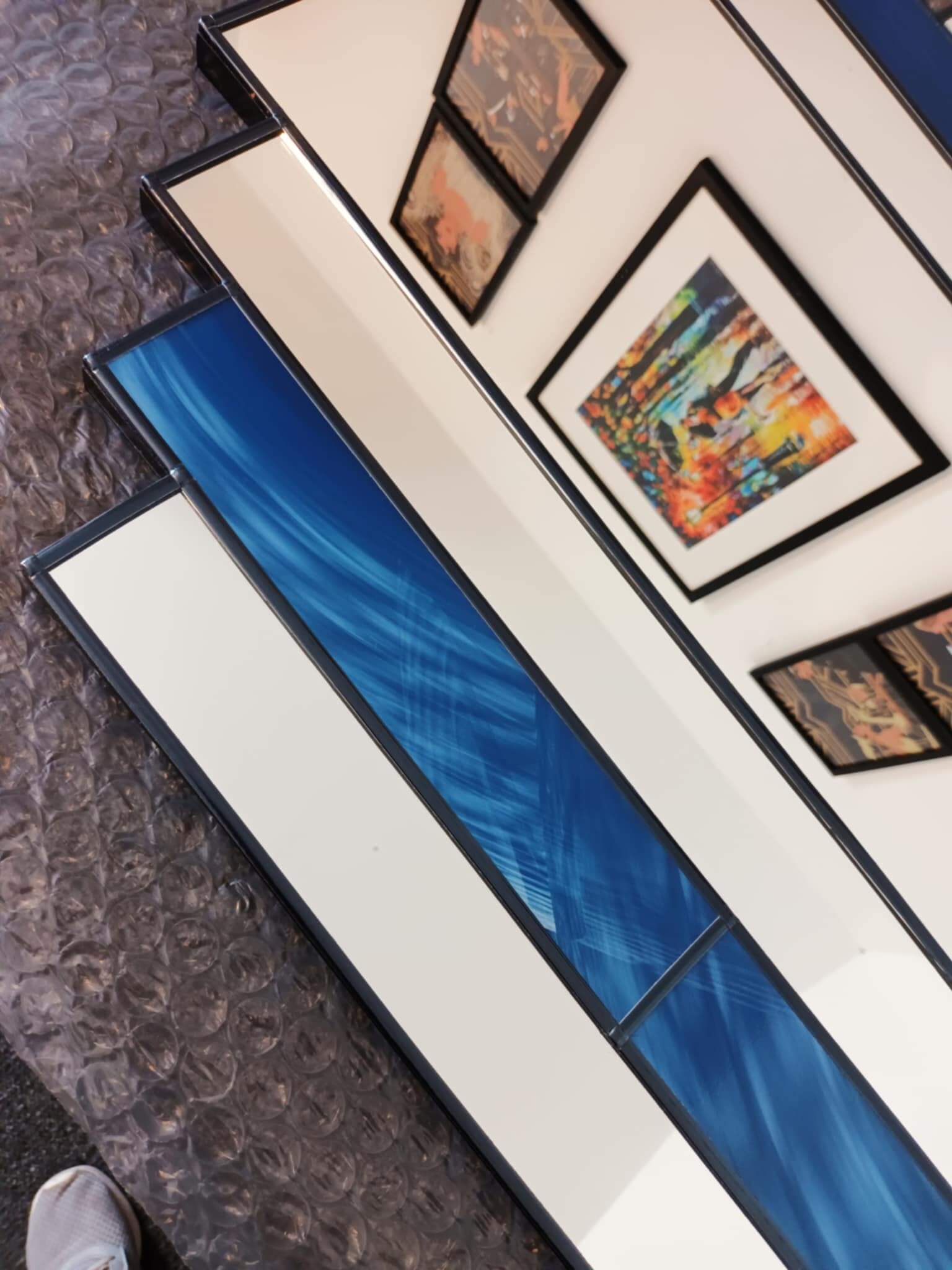 Blue Stained Glass Mirror