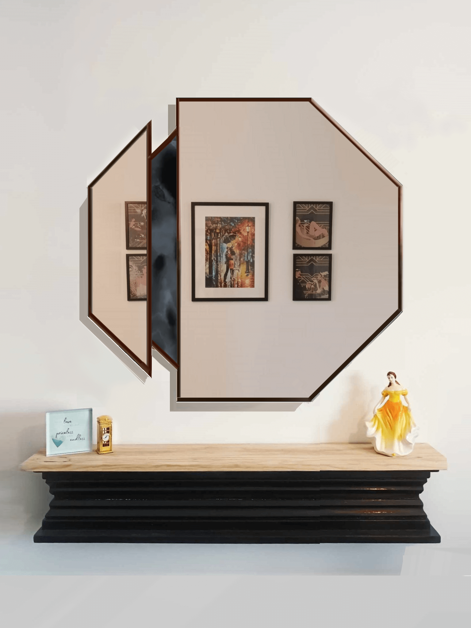 Galactic Contemporary Round Wall Mirror in Black Exclusive JPC Mirrors