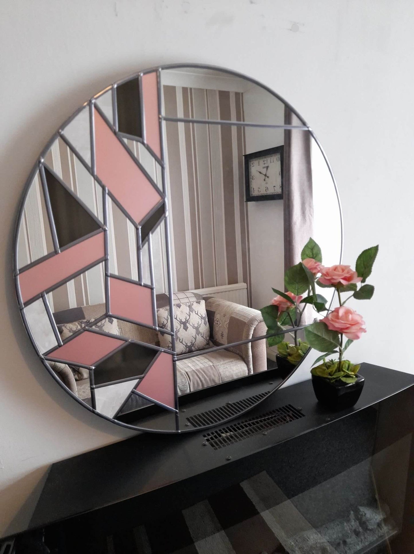 Original handmade geometric mirror wall decor