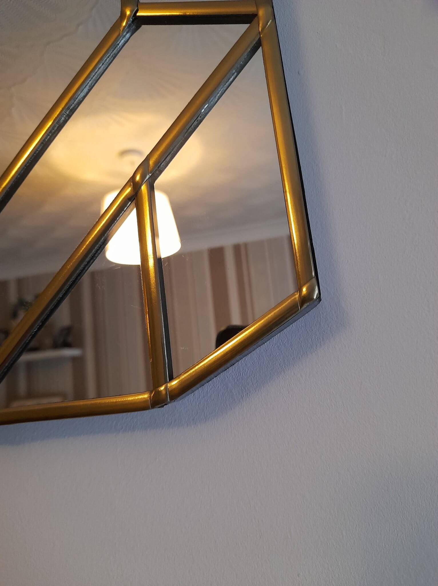 Original handcrafted gold art deco mirror