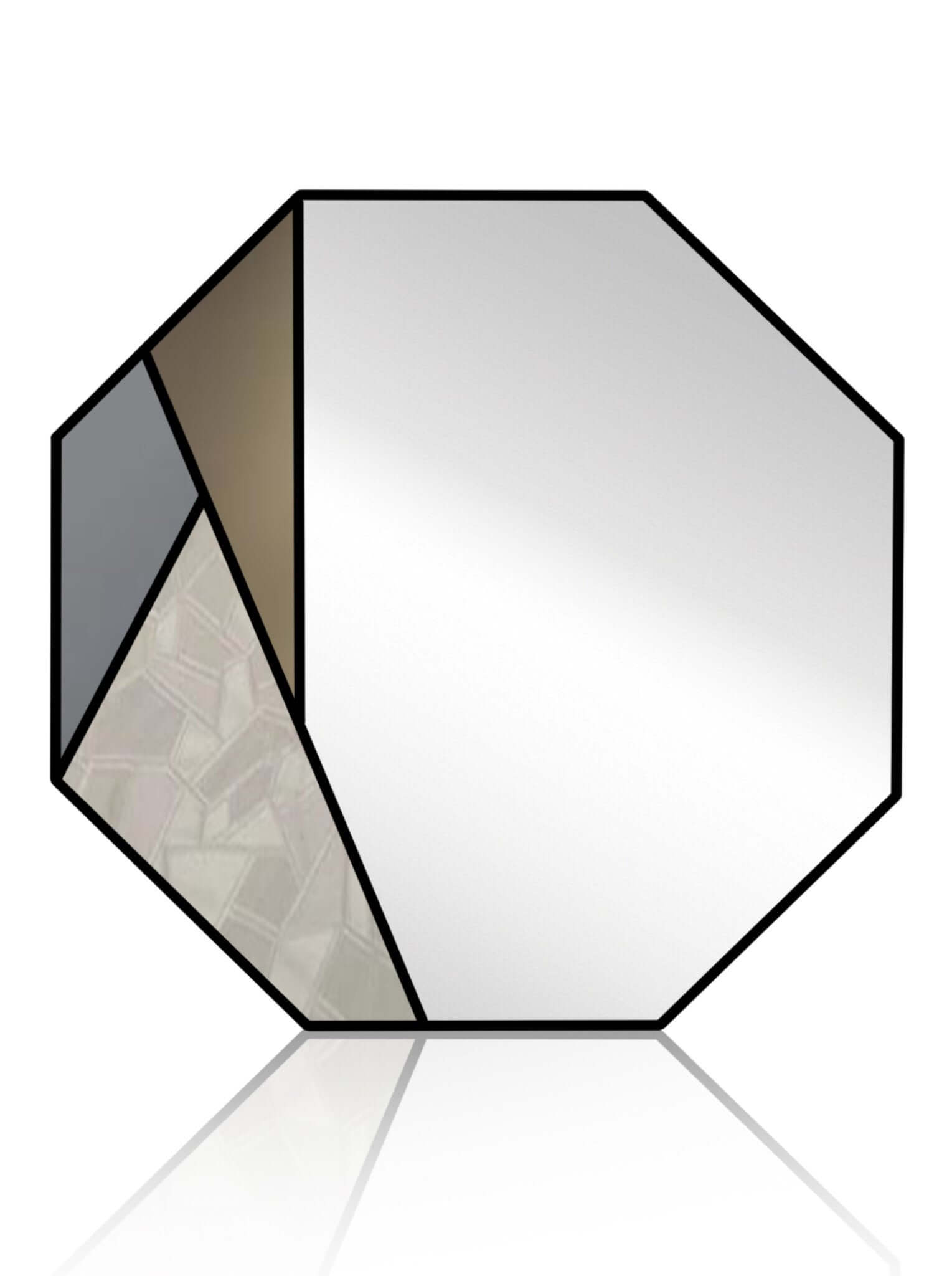 Handcrafted Octagon Round Modern Mirror, Statement mirror