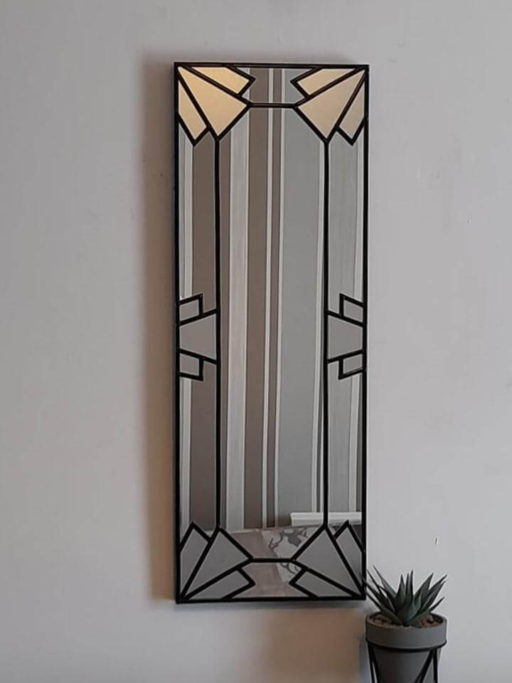 Art Deco Glam Black Fan Wall Mirror