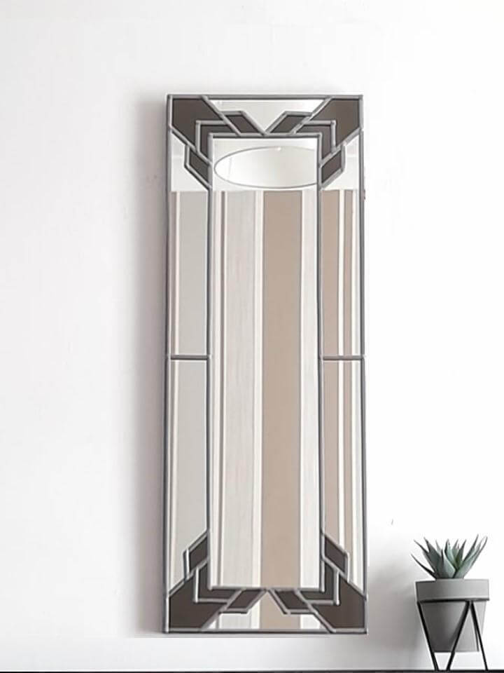 Luxury Art Deco Silver Mirror