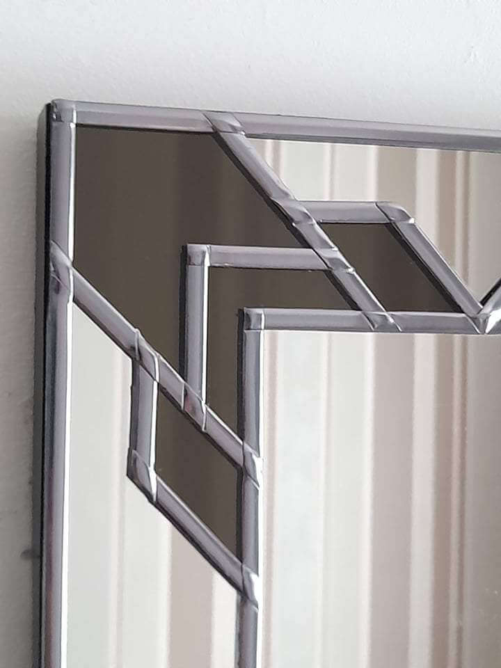 stained glass style art deco wall mirror