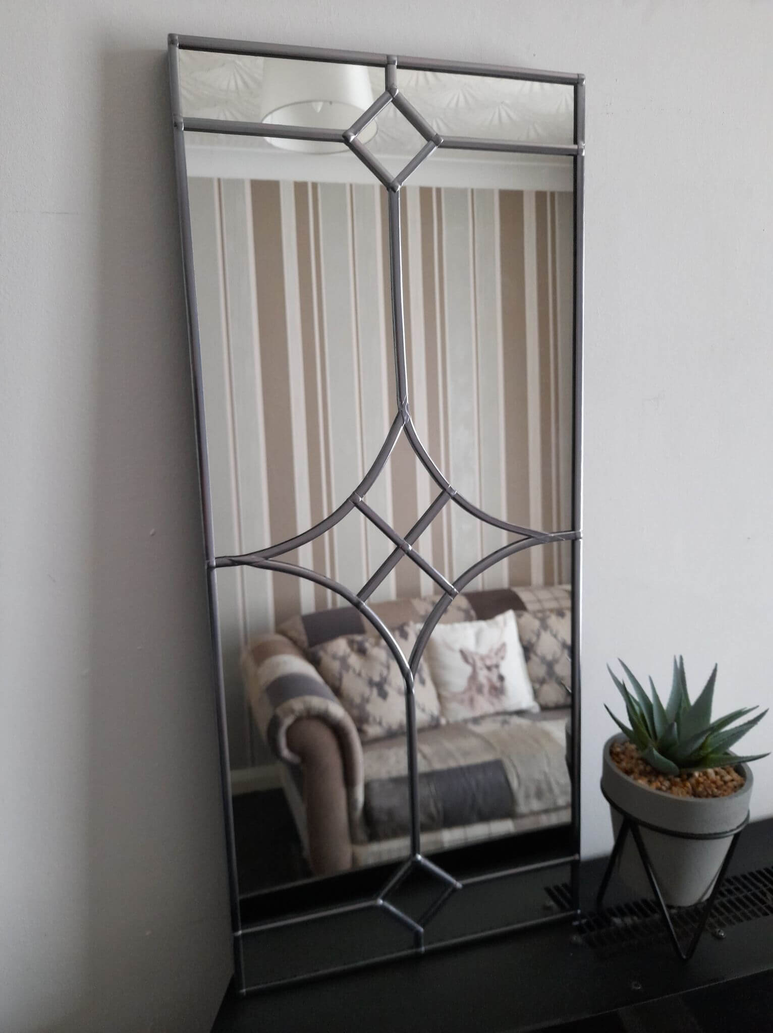 Handmade Silver Art Deco Mirror