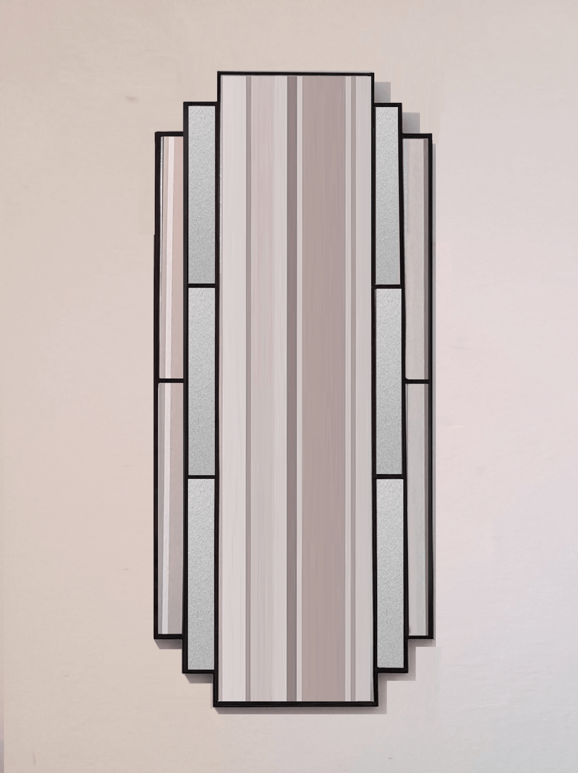 Frosted Excutive Stain Glass Art Deco Full Legnth Wall Mirror