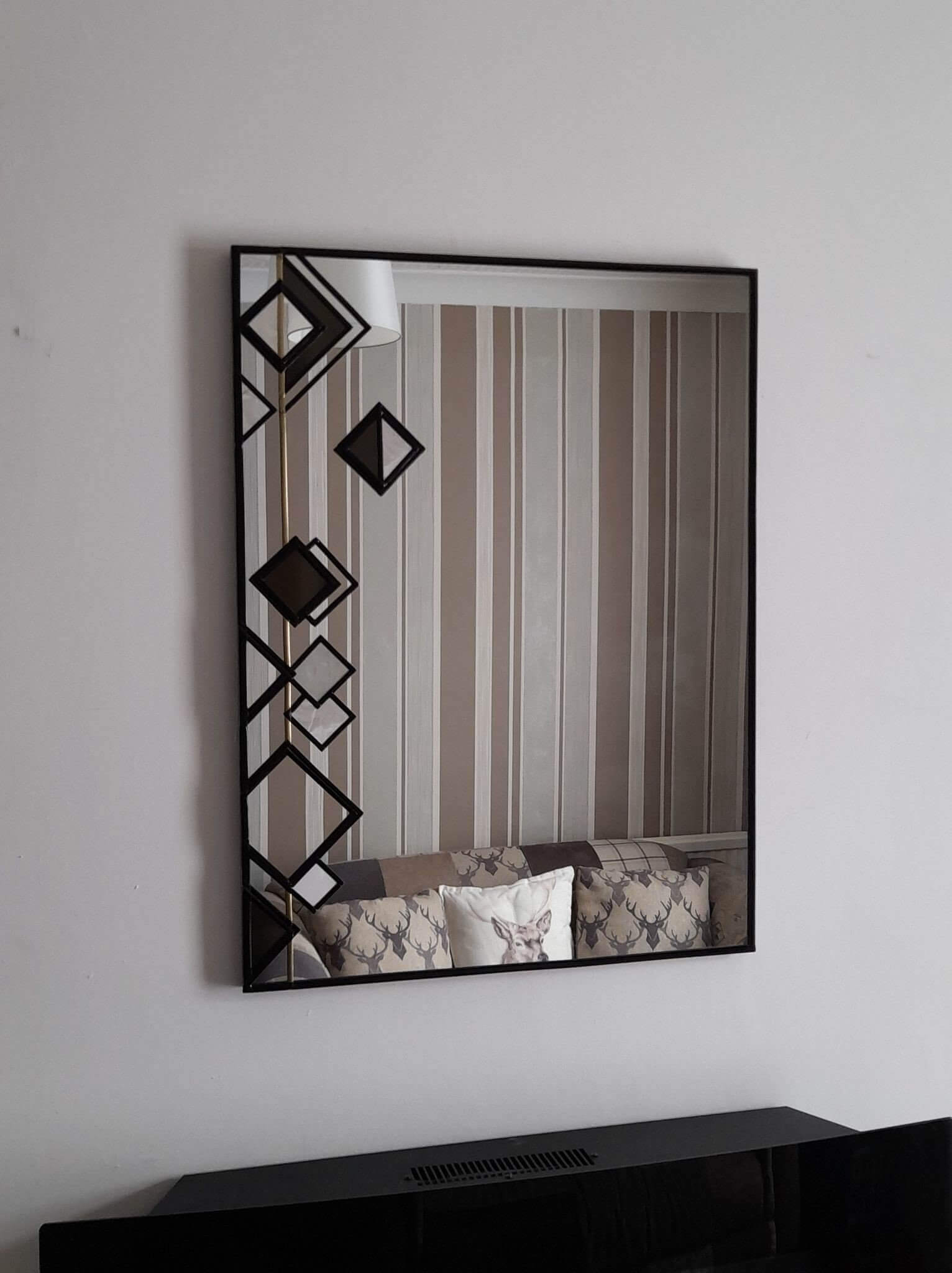 Handcrafted Modern Style black and gold luxury mirror