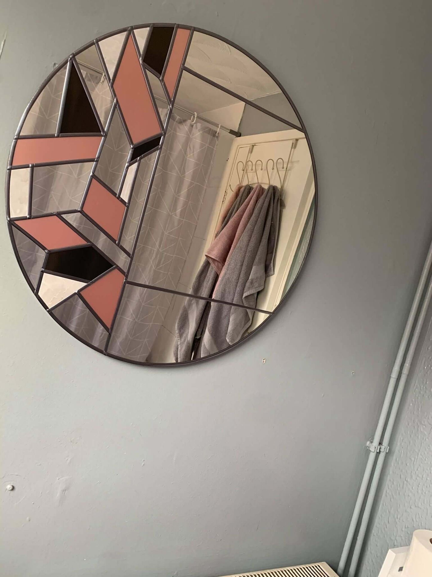 Pink Round Wall Mirror