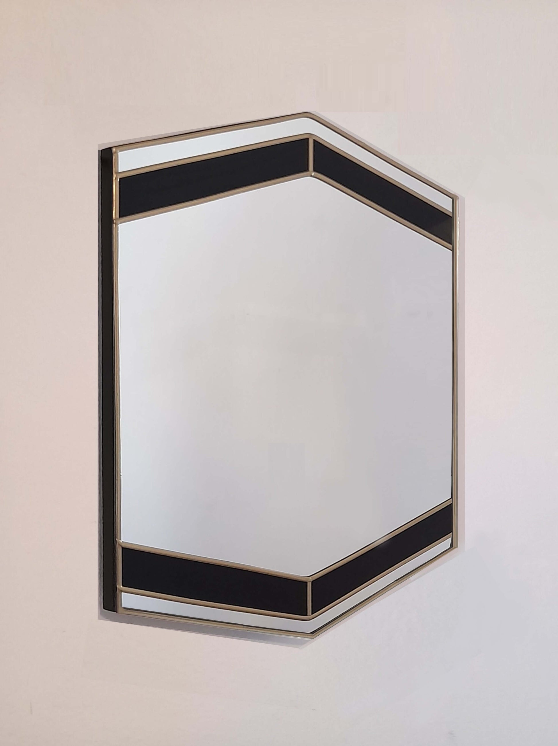 JPC Exclusive Art Deco Wall Mirror Finished in Brass