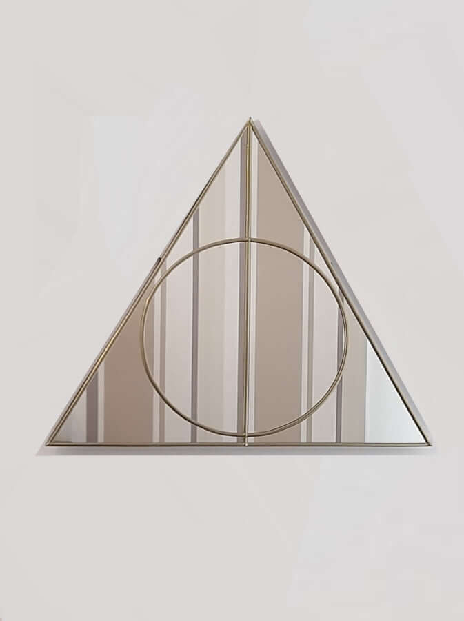 Brass Triangle Circle Mirror