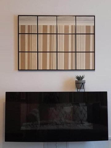 Black industrial wall mounted handmade mirror