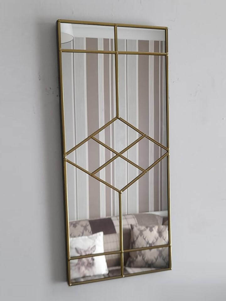 Gold art deco wall mouted mirror