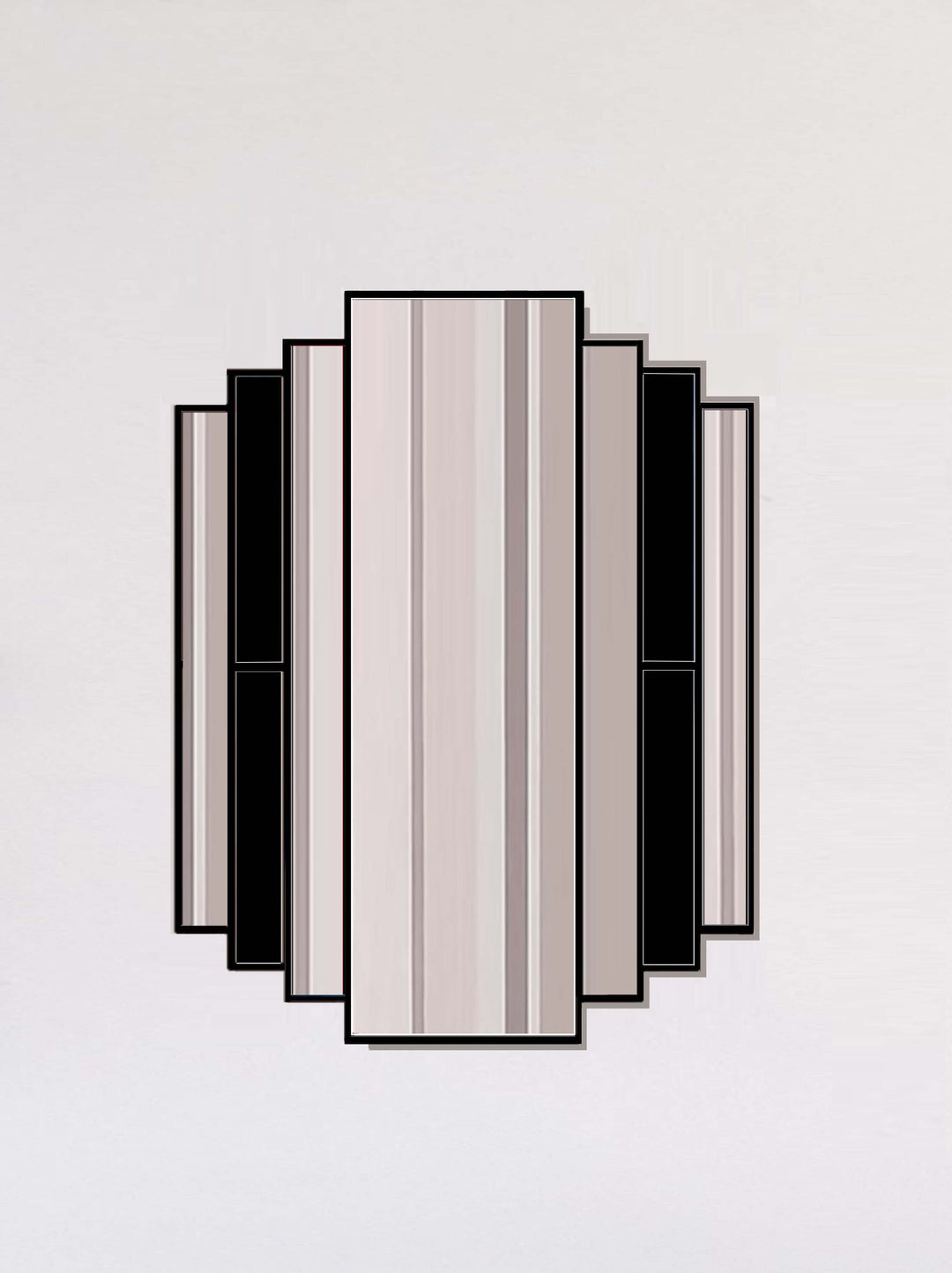 Large Black Art Deco Mirror