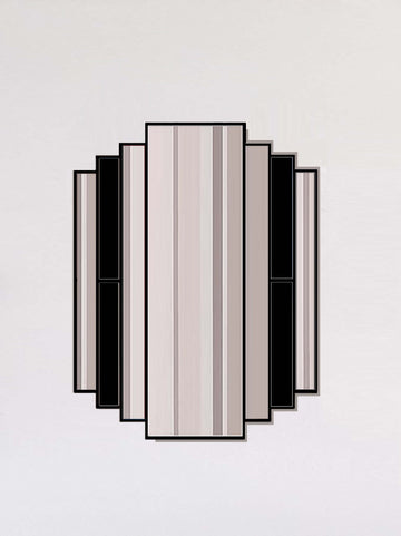 Large Black Art Deco Mirror