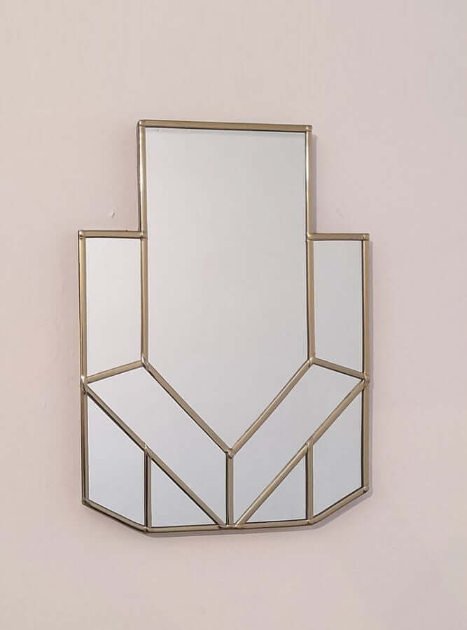 The Knight Brass Art Deco Wall Mirror