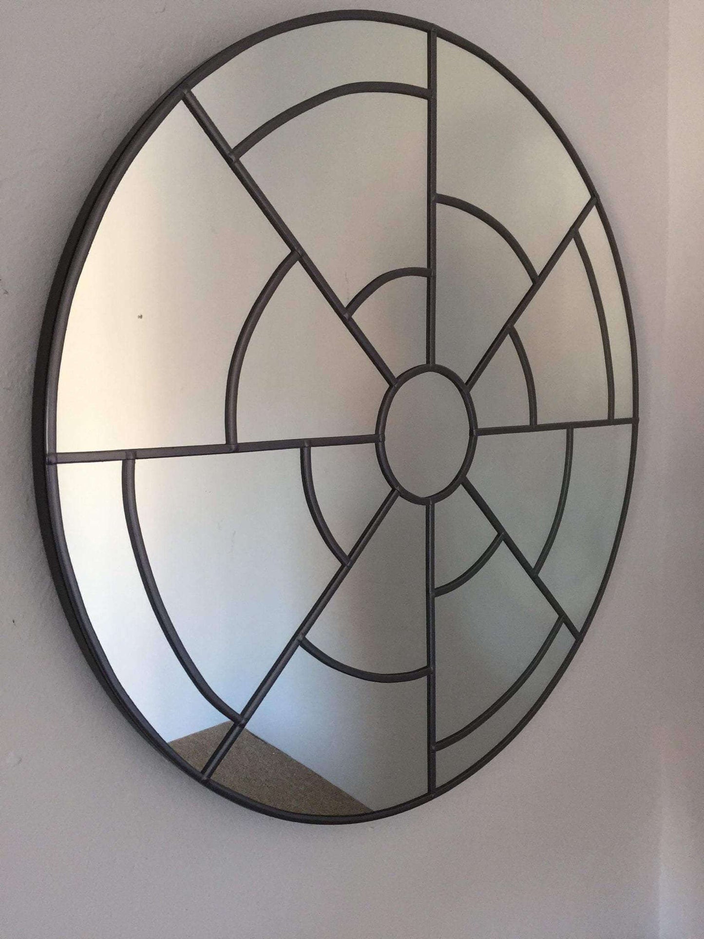 handcrafted round mirror